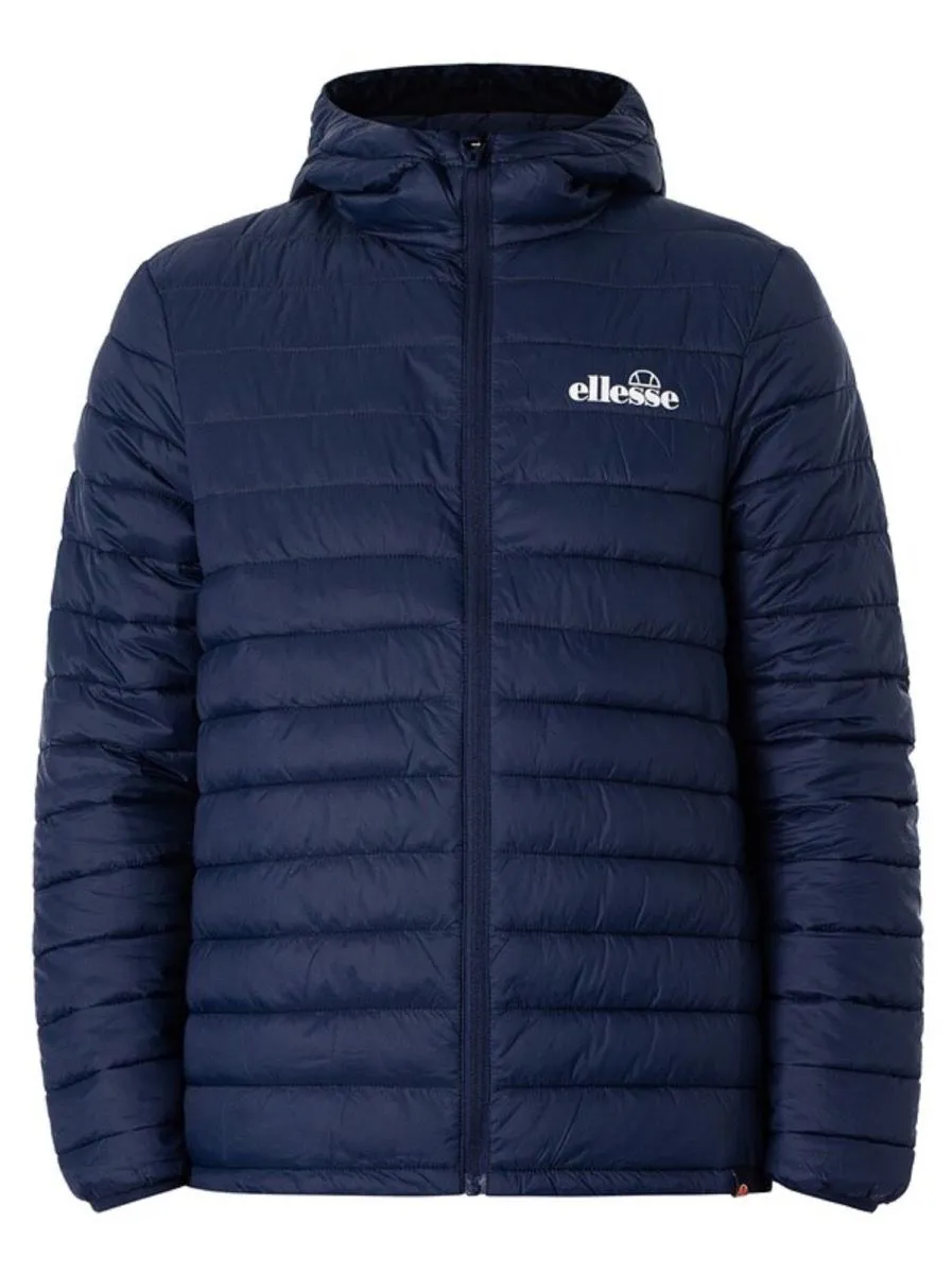 Ellesse Hooded Mazzini Padded Puffer Jacket in Navy