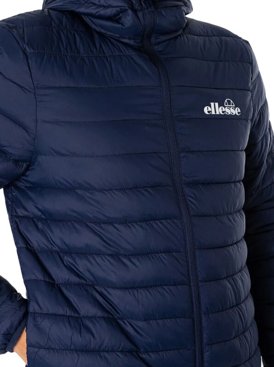 Ellesse Hooded Mazzini Padded Puffer Jacket in Navy