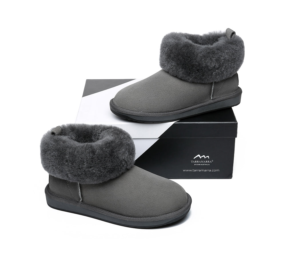 Emmy Women's Sheepskin Slippers with Fluffy Collar by TARRAMARRA