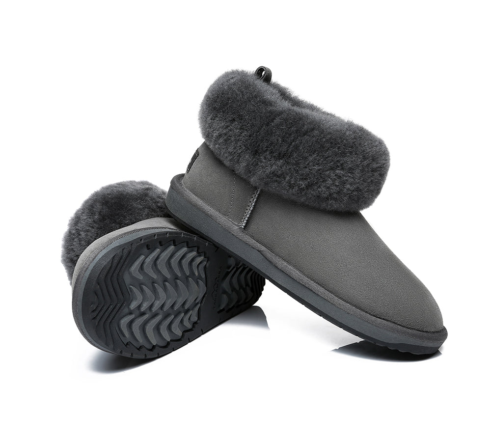 Emmy Women's Sheepskin Slippers with Fluffy Collar by TARRAMARRA