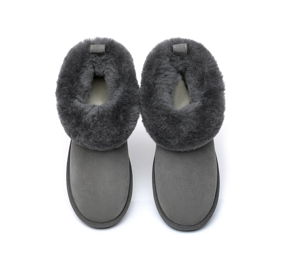 Emmy Women's Sheepskin Slippers with Fluffy Collar by TARRAMARRA