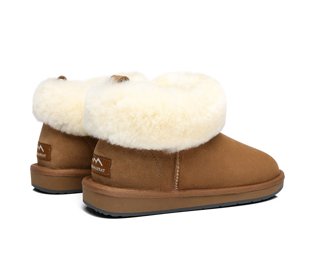 Emmy Women's Sheepskin Slippers with Fluffy Collar by TARRAMARRA