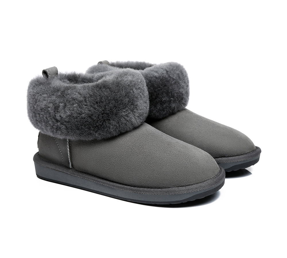 Emmy Women's Sheepskin Slippers with Fluffy Collar by TARRAMARRA