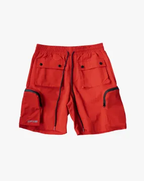 EPTM red cargo shorts - dope boy style.