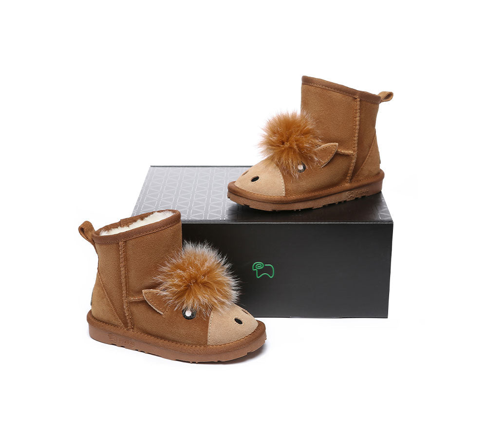 EVERAU Kids Sheepskin Boots Pony Kids Plus