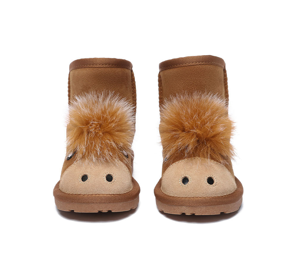 EVERAU Kids Sheepskin Boots Pony Kids Plus