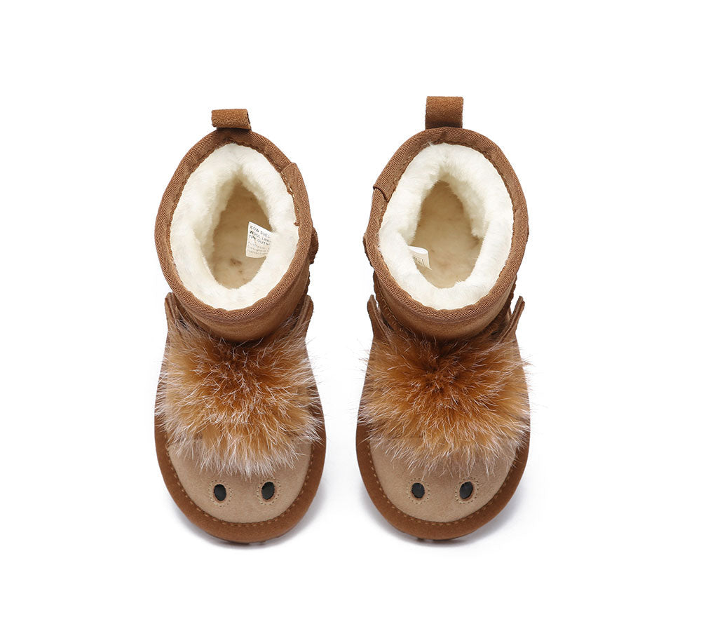 EVERAU Kids Sheepskin Boots Pony Kids Plus