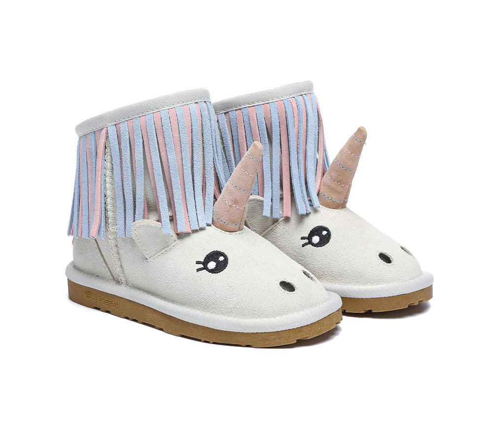 Everau Unicorn Kids Plus Sheepskin Boots