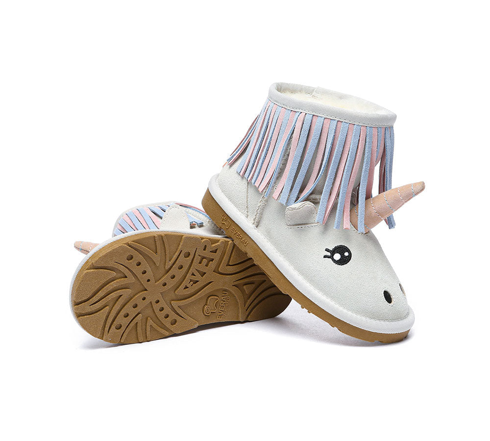 Everau Unicorn Kids Plus Sheepskin Boots