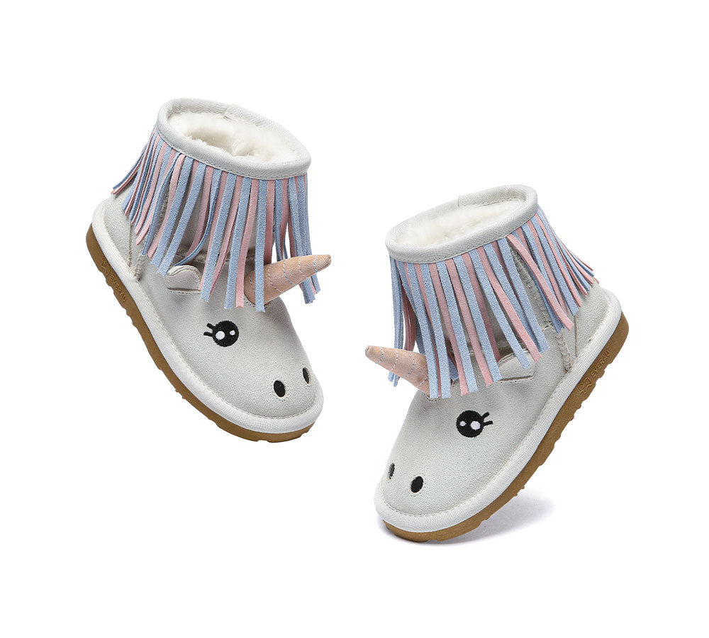 Everau Unicorn Kids Plus Sheepskin Boots