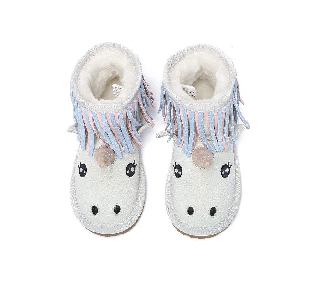 Everau Unicorn Kids Plus Sheepskin Boots