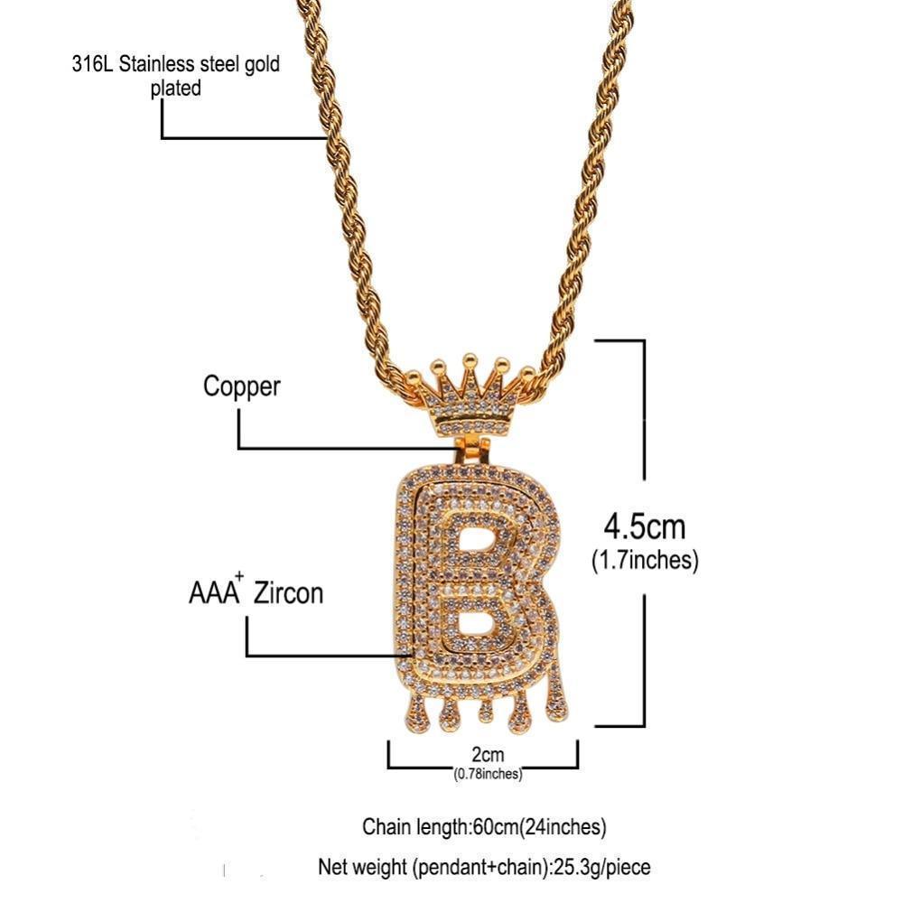 F Pendant Chain Necklace