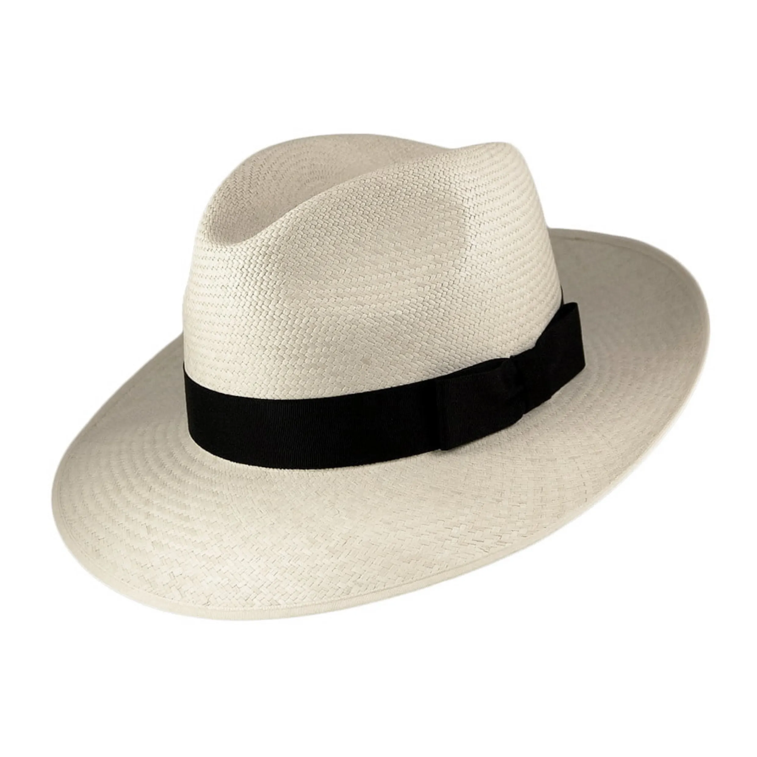 Failsworth Hats Snap Brim Panama Fedora Hat Bleach