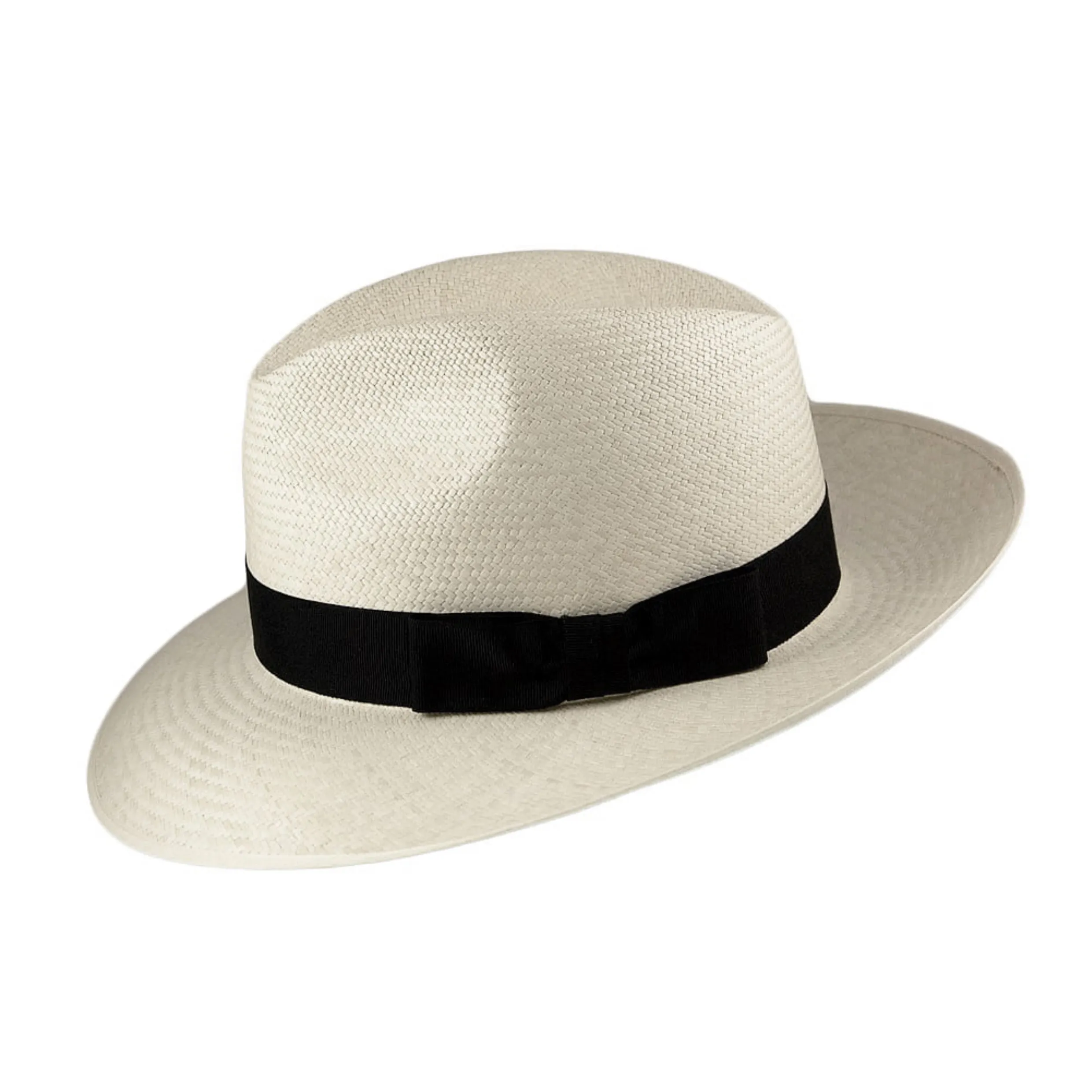 Failsworth Hats Snap Brim Panama Fedora Hat Bleach