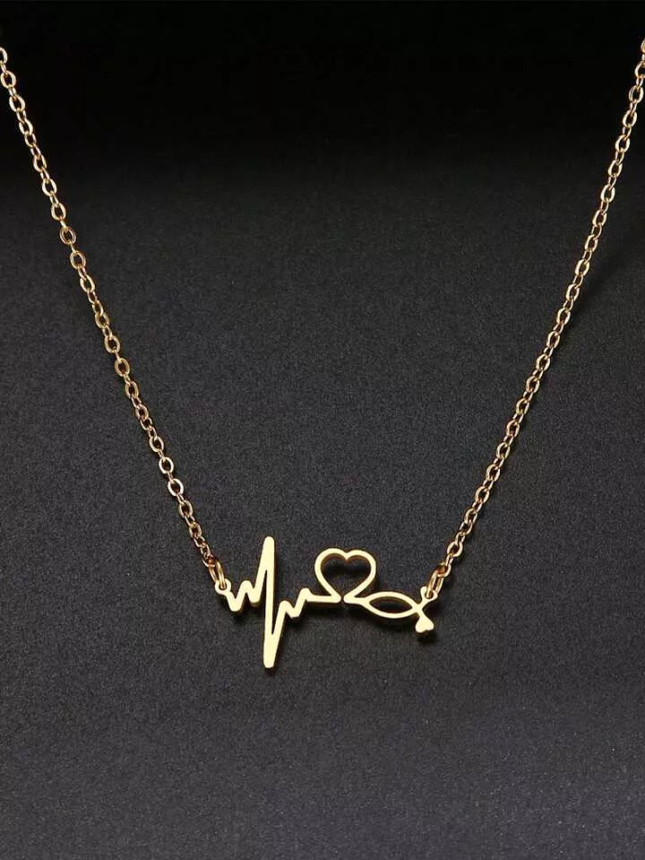 Fashion Heartbeat Pendant Necklace for Women - Daily Decoration | X 3635922