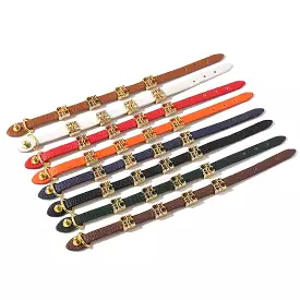 Fashion Snake Design PU Leather 316L Stainless Steel Letter Charms Women's Bracelet