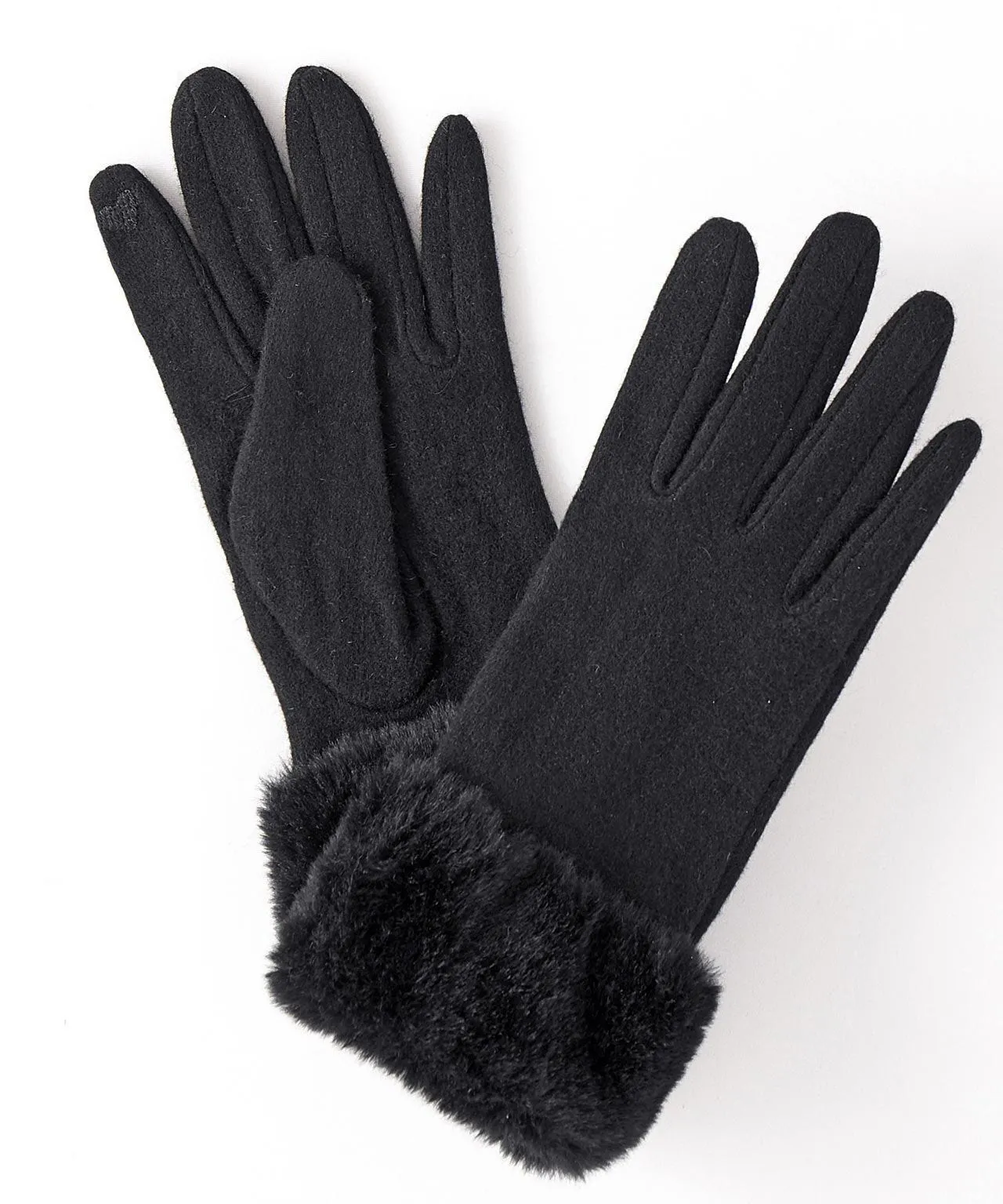 Fashionable Faux-fur Trim Gloves