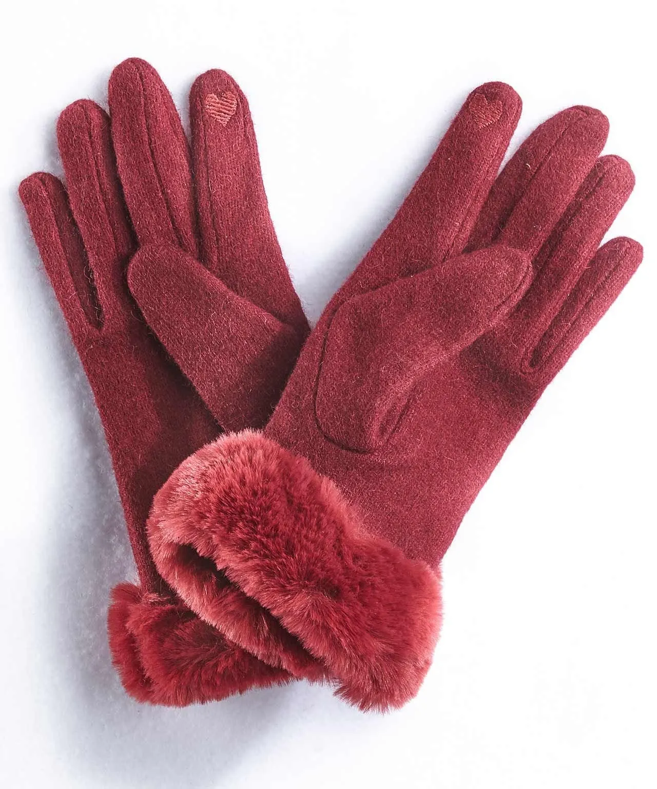 Fashionable Faux-fur Trim Gloves