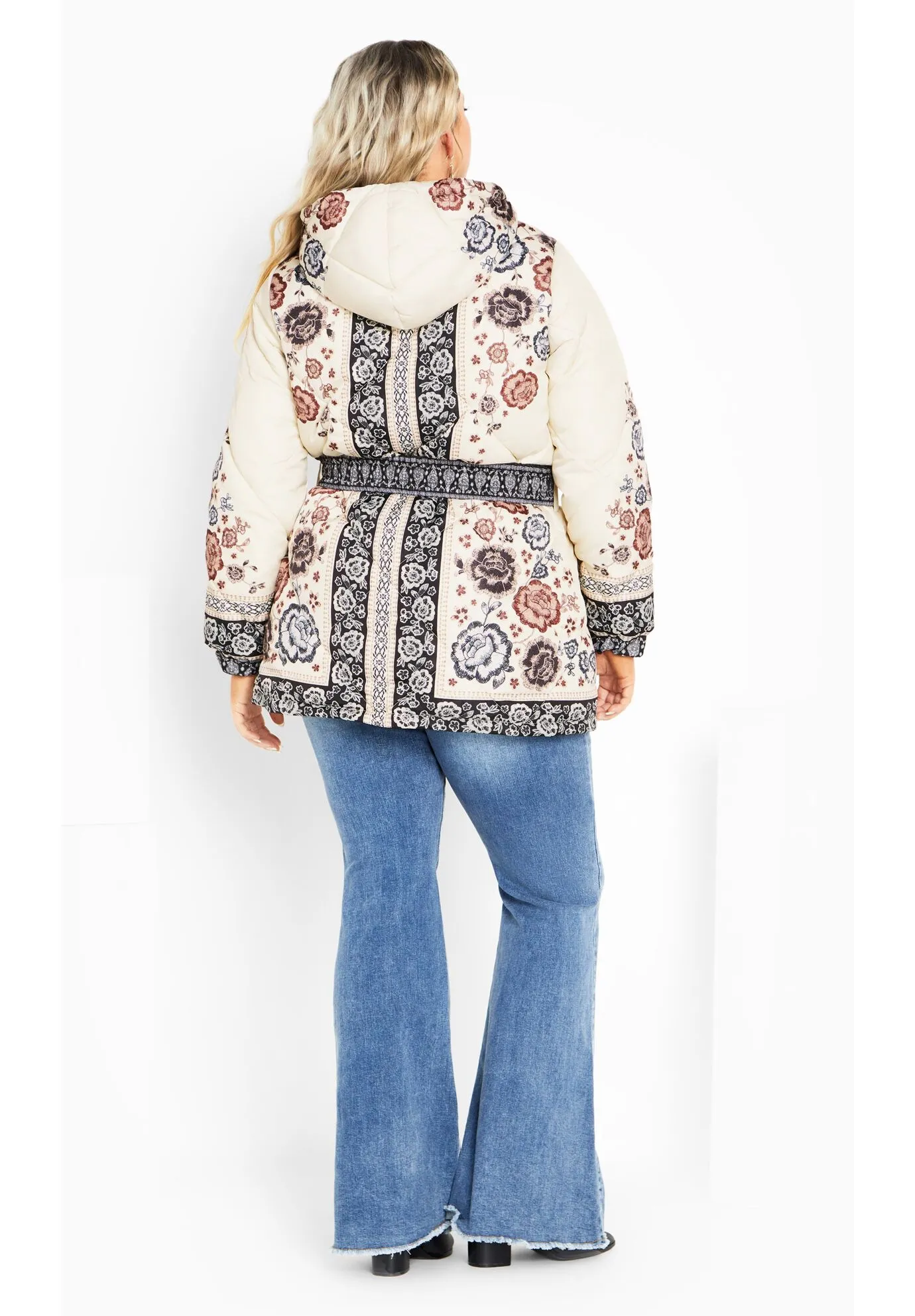 Flora Puffer Jacket - Floral Print Puffer Coat for Women