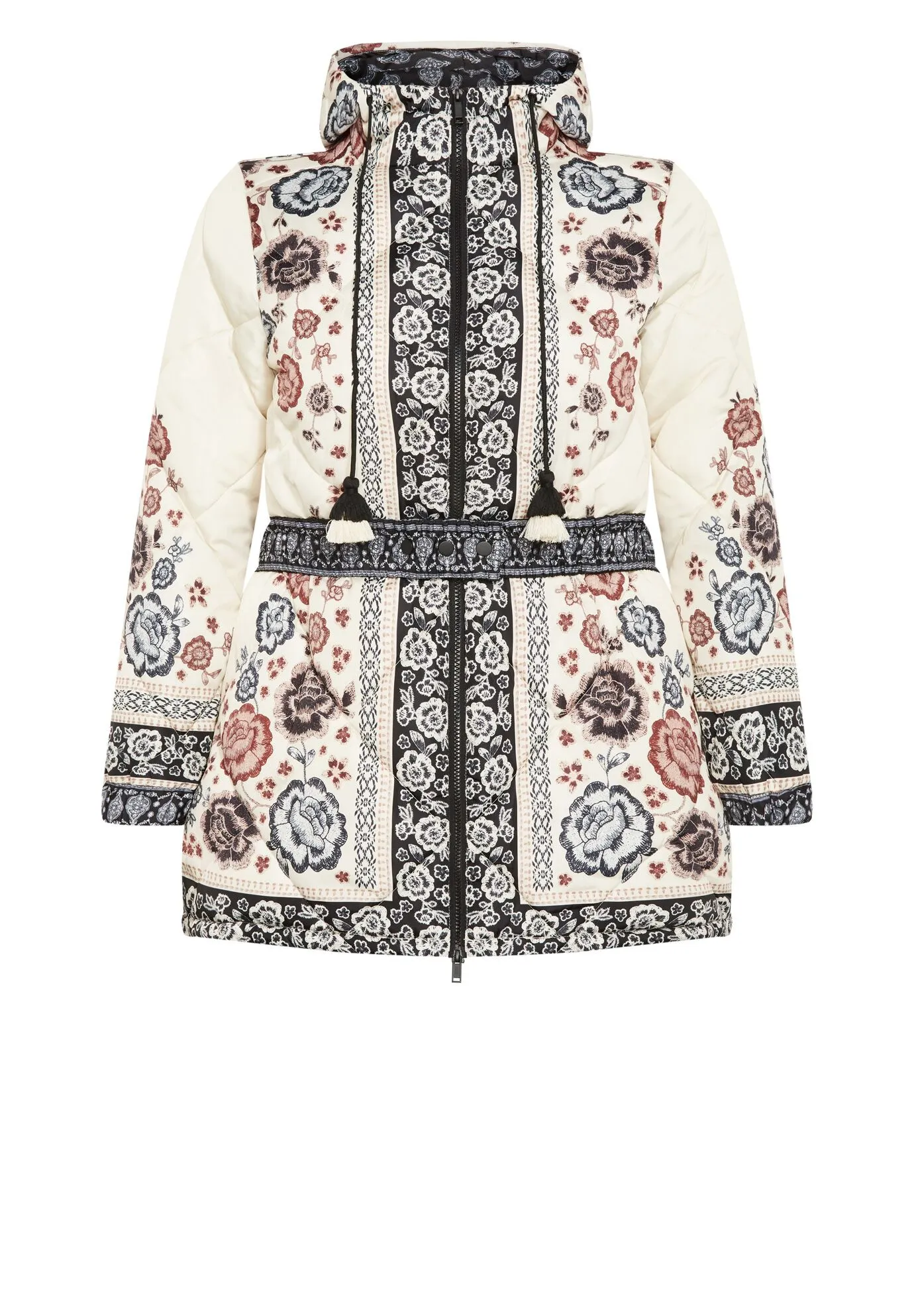 Flora Puffer Jacket - Floral Print Puffer Coat for Women