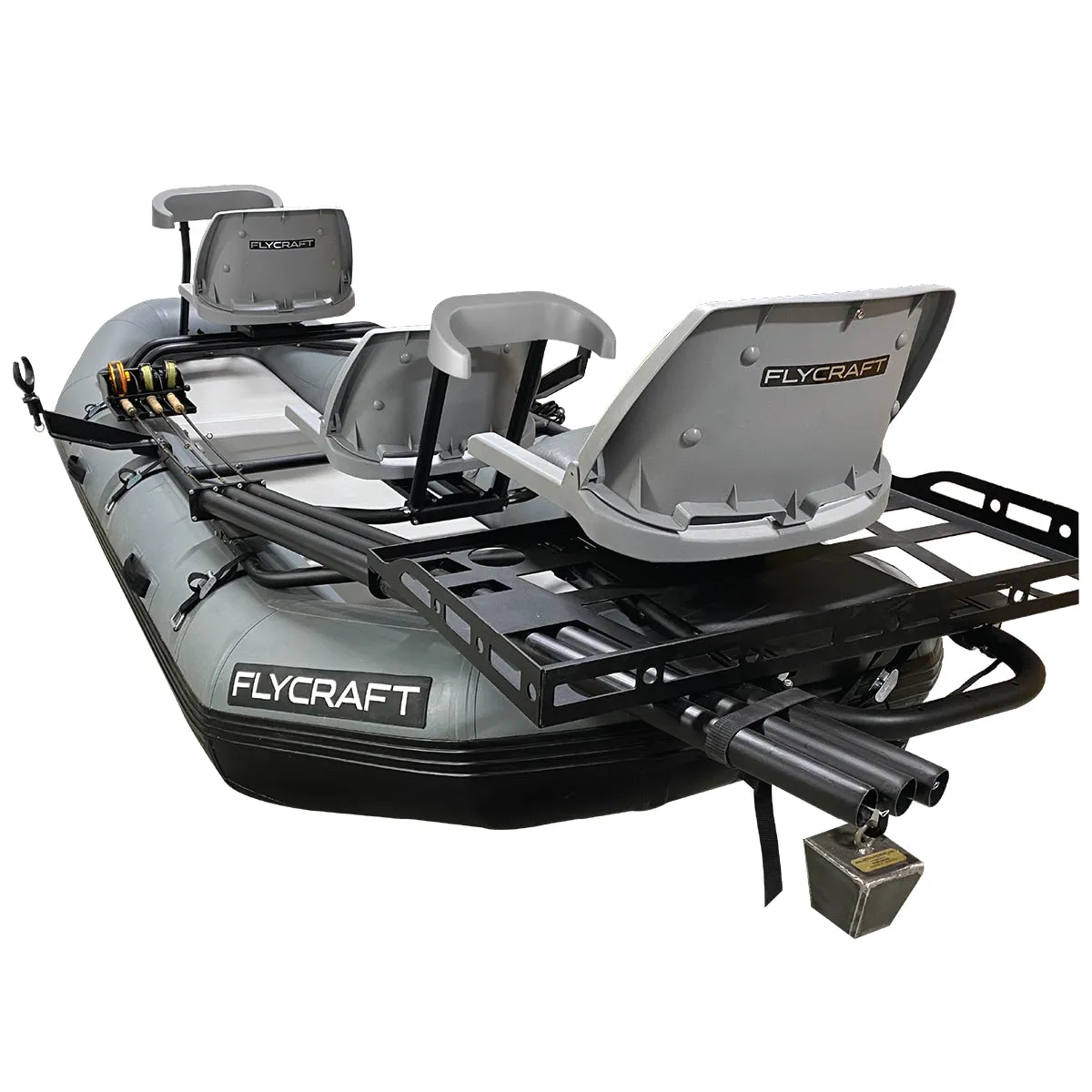 Flycraft Fishing Raft with Gear Rack