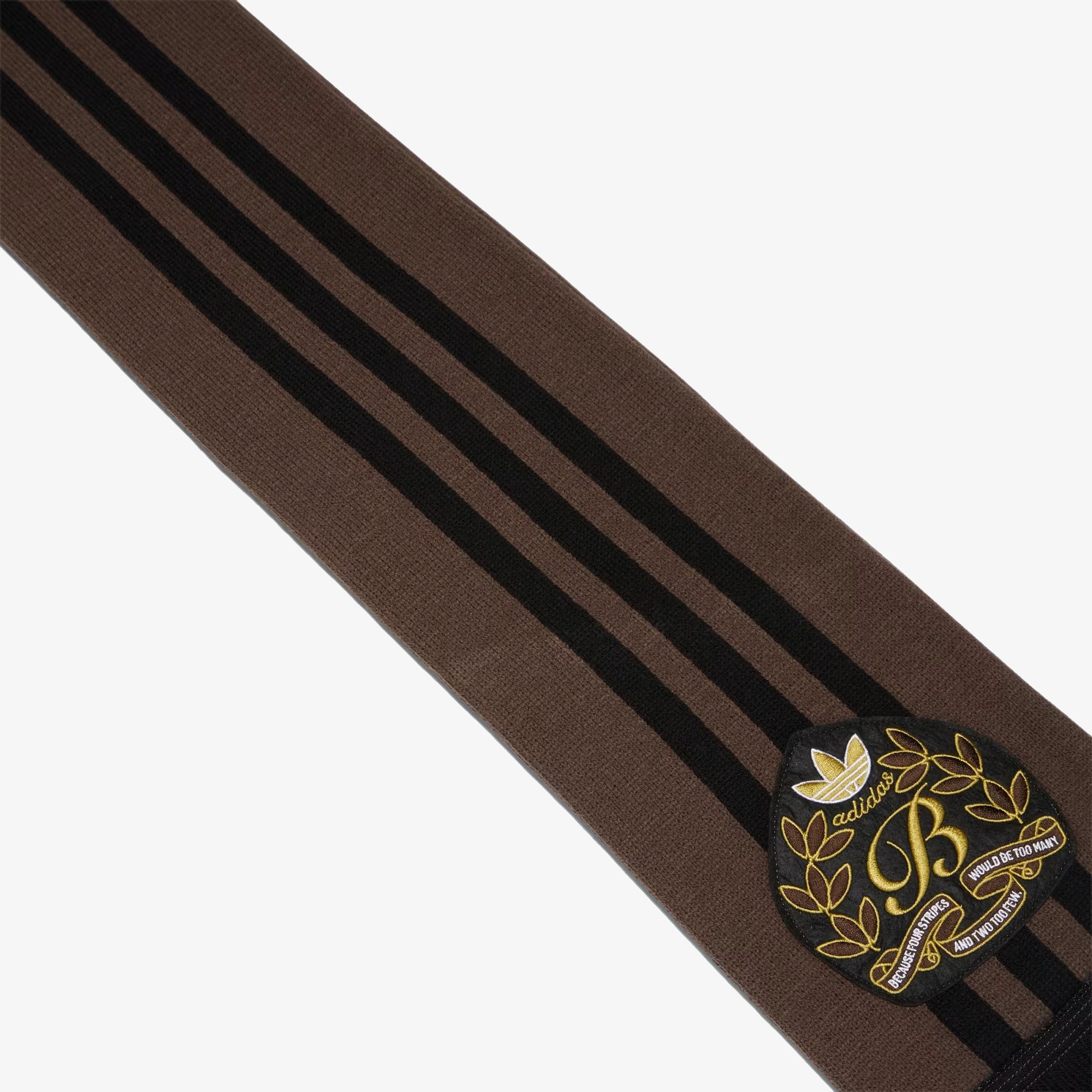 Football scarf, brown color, insignia pattern, buy online.