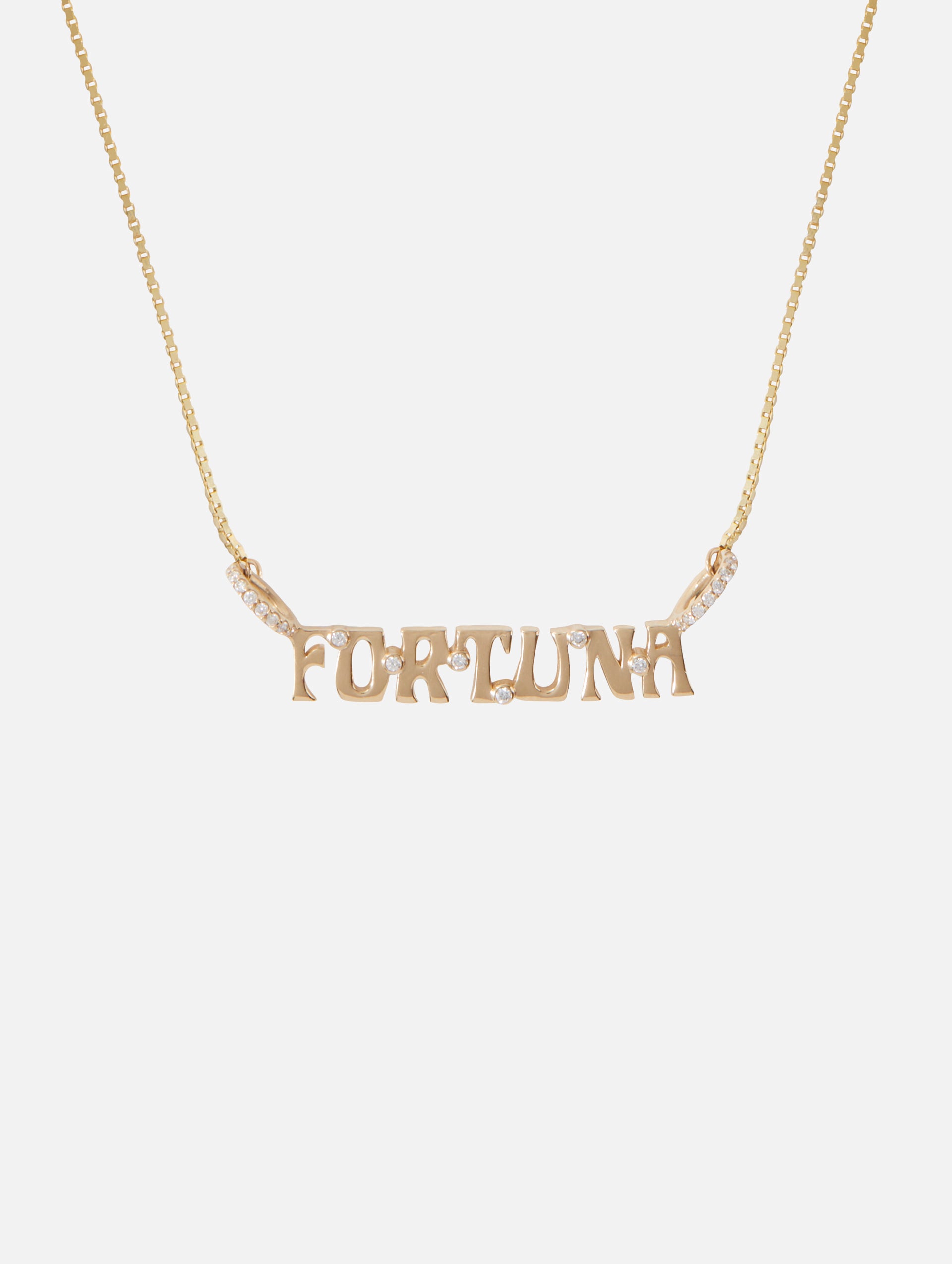 Fortuna Personalized Necklace | Custom Nameplate Pendant | Engraved Jewelry