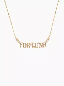 Fortuna Personalized Necklace | Custom Nameplate Pendant | Engraved Jewelry