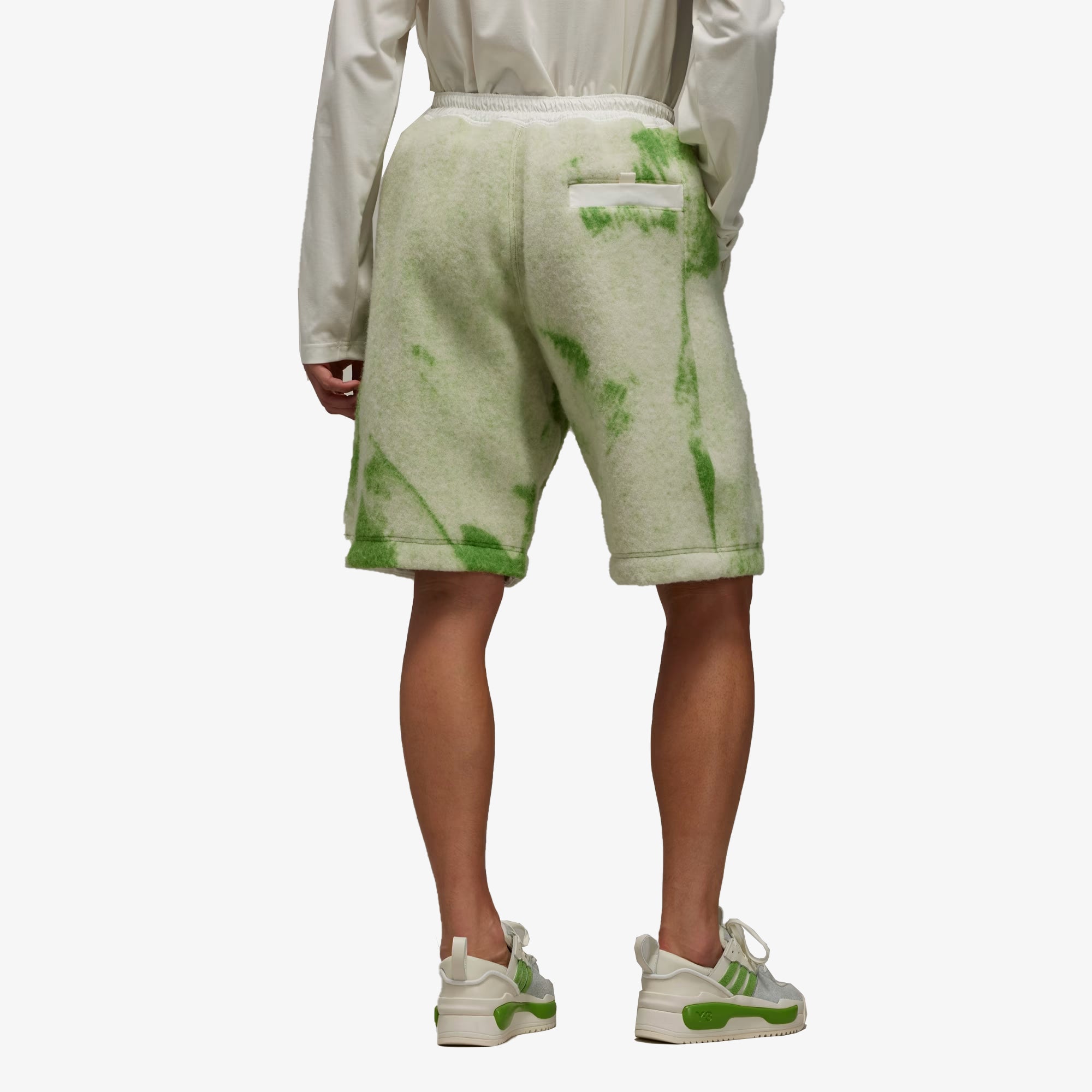 Fuzzy Fleece Shorts - Off White/Team Rave Green | Shop Now!