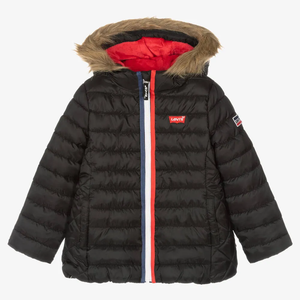 Girls Puffer Jacket in Black