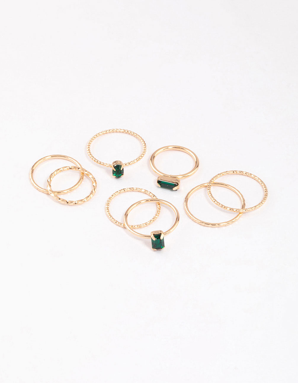 gold baguette ring pack