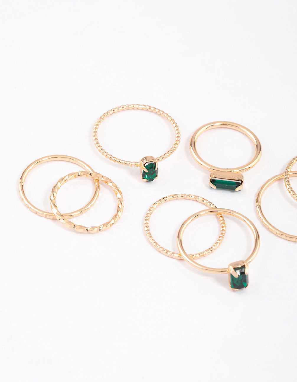 gold baguette ring pack