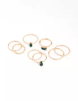 gold baguette ring pack