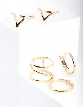 Gold Band Ring Bundle