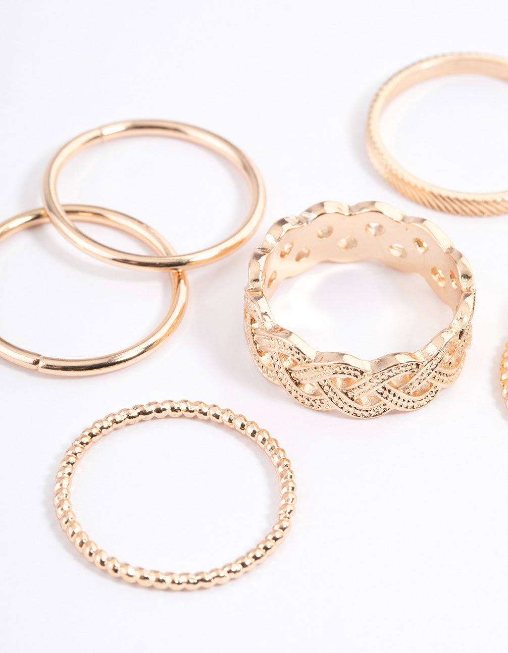 Gold Braided Ring Set: 8-Pack