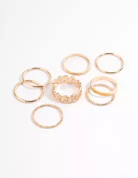 Gold Braided Ring Set: 8-Pack