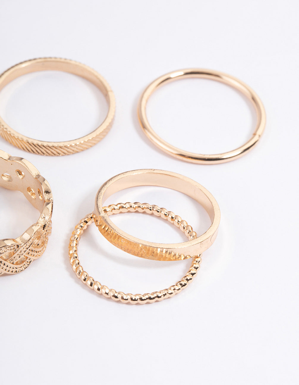 Gold Braided Ring Set: 8-Pack