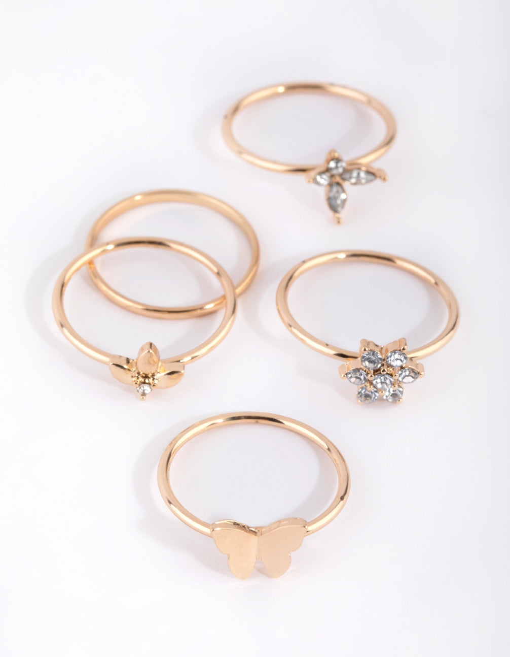 gold butterfly garden ring 6 pack