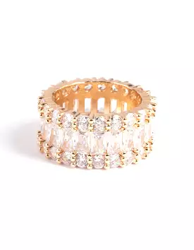 Gold CZ Baguette Ring