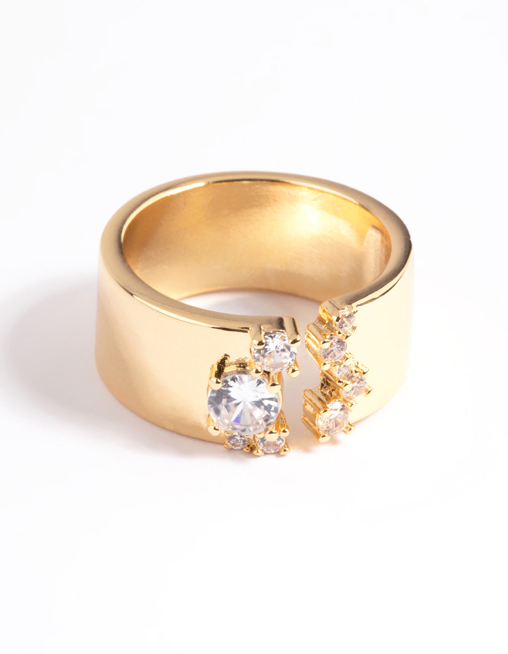 Gold CZ Open Front Ring