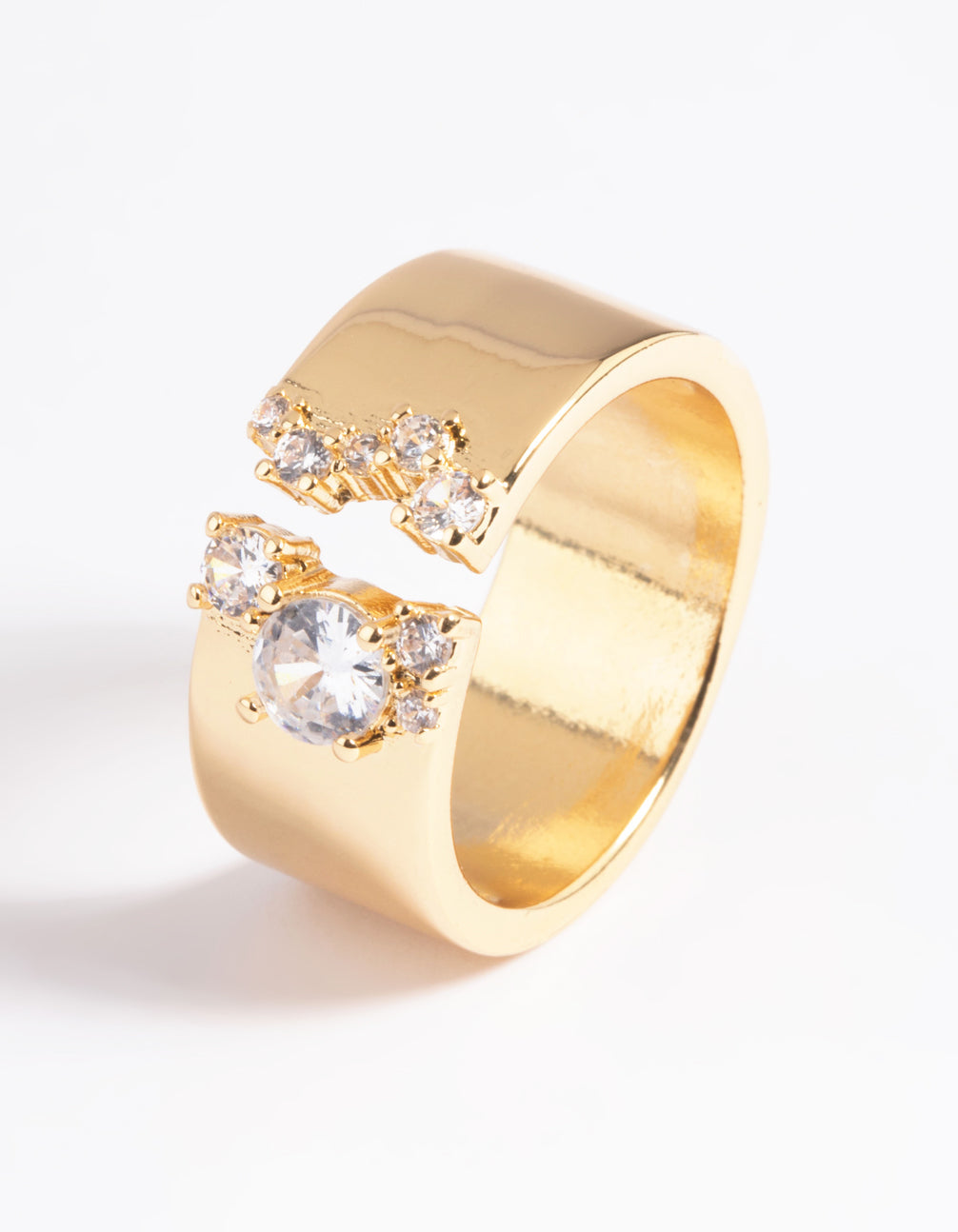 Gold CZ Open Front Ring