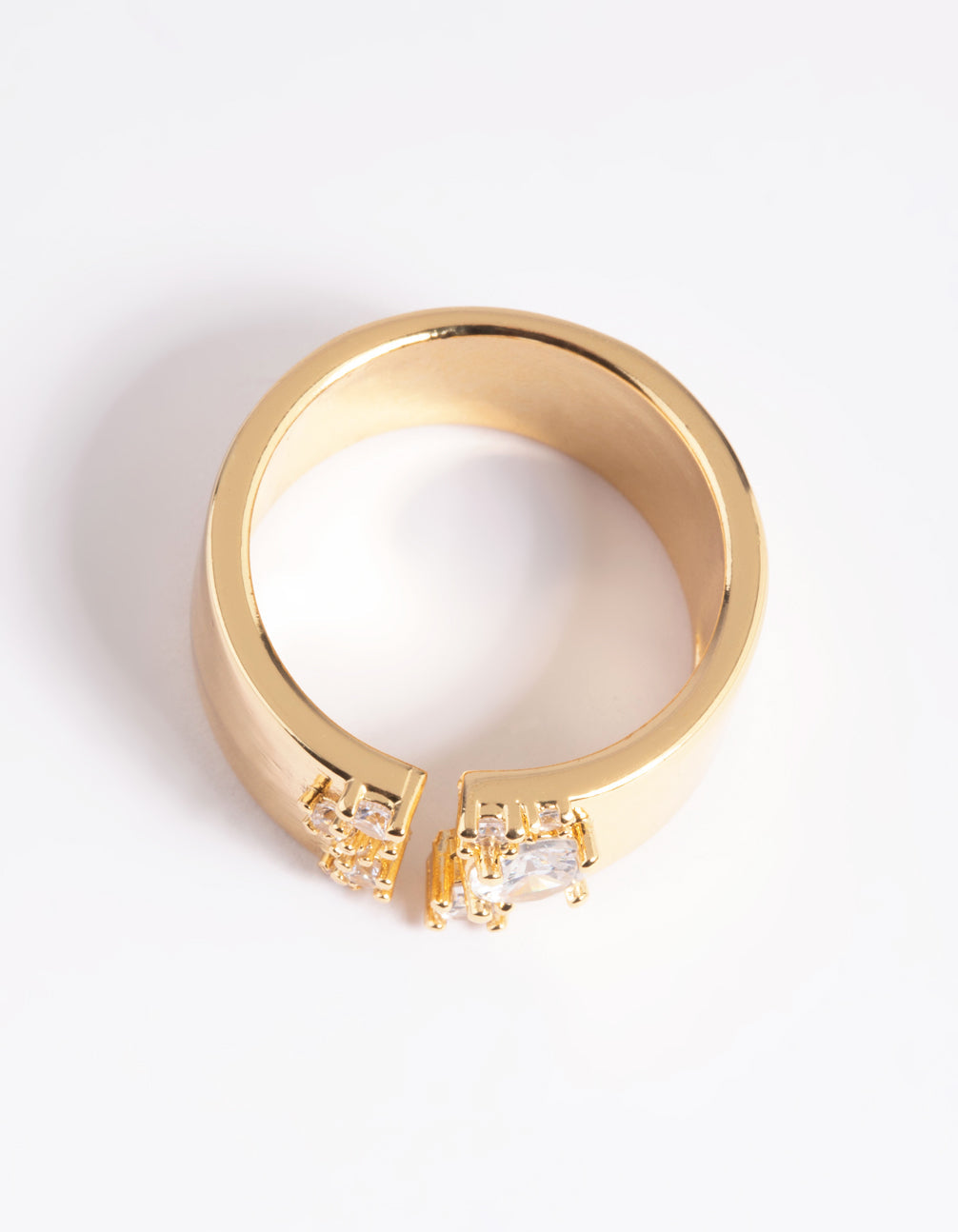 Gold CZ Open Front Ring