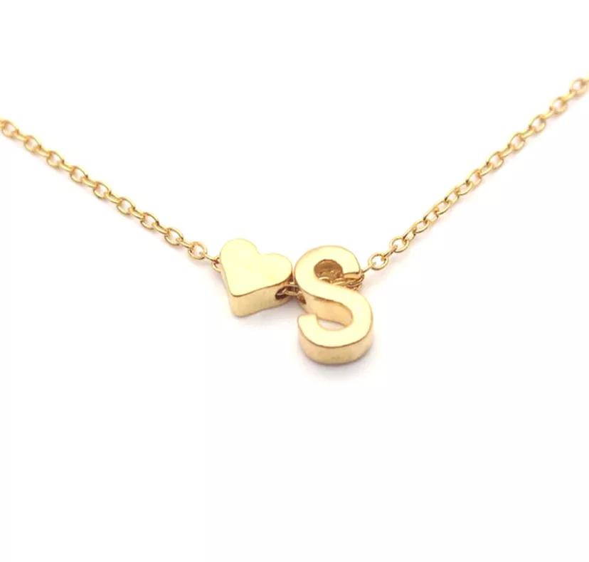 gold initial birthstone necklace