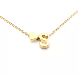 gold initial birthstone necklace