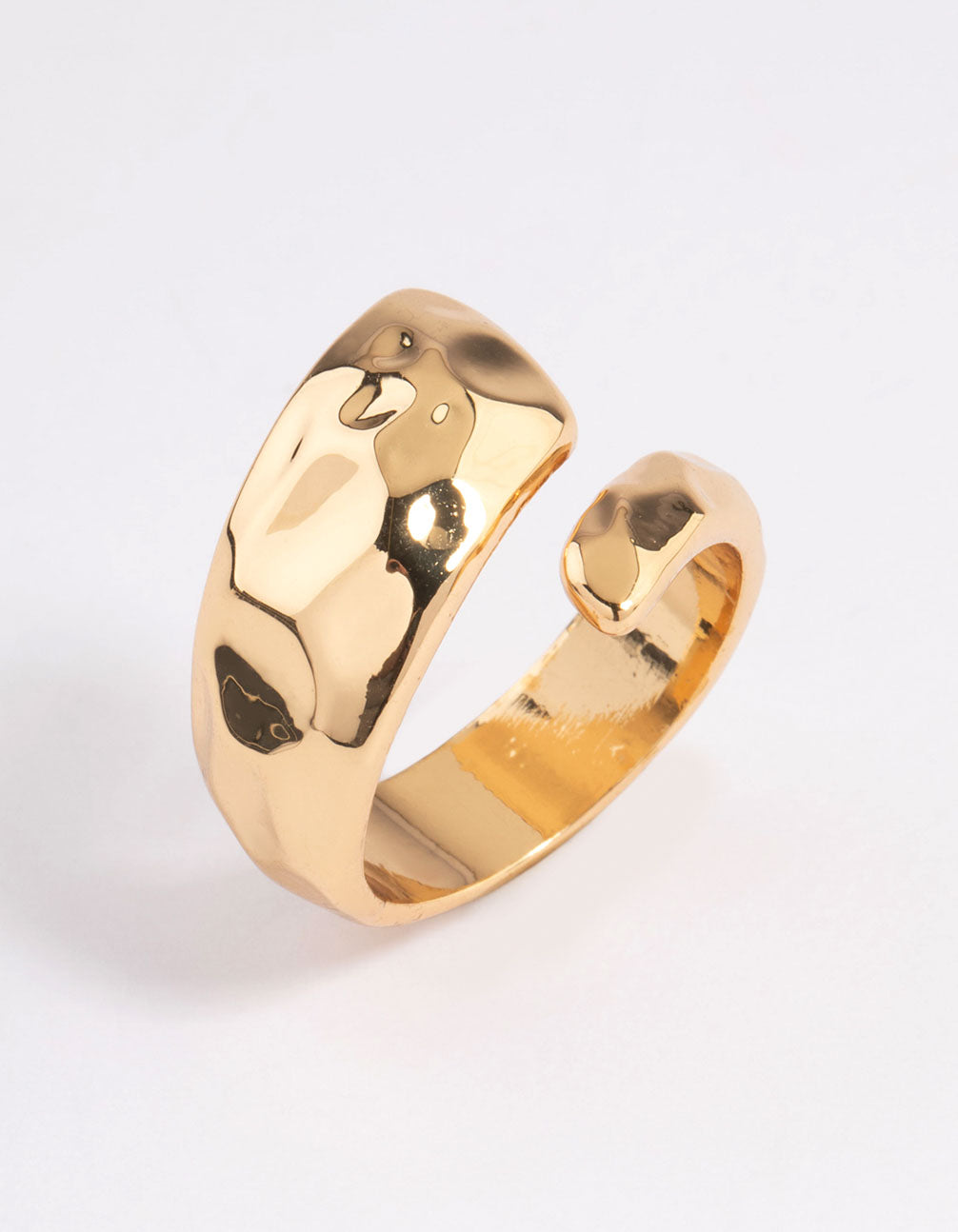 Gold Plated Bold Textured Wrap Ring