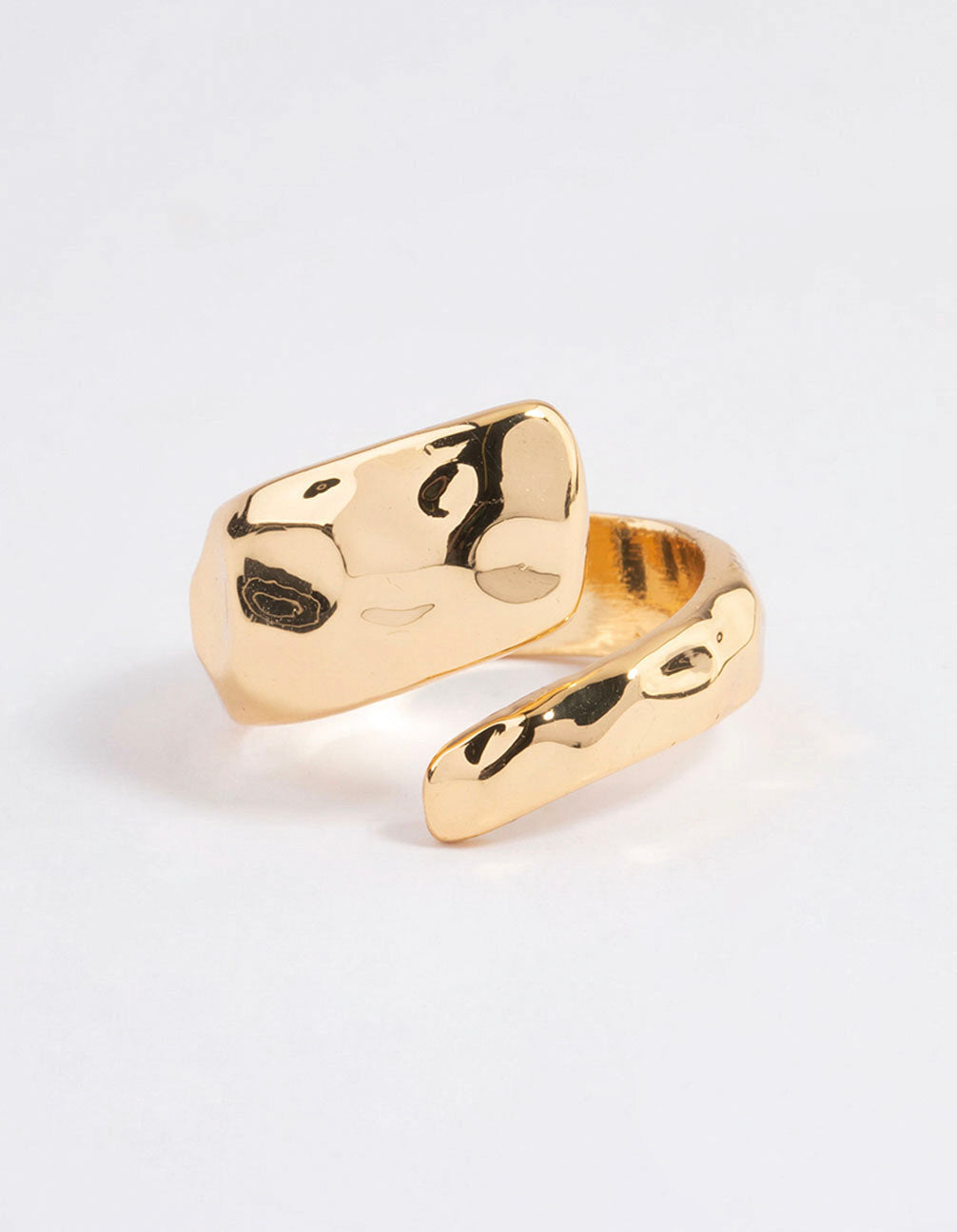 Gold Plated Bold Textured Wrap Ring