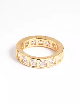 Gold Plated CZ Band Ring