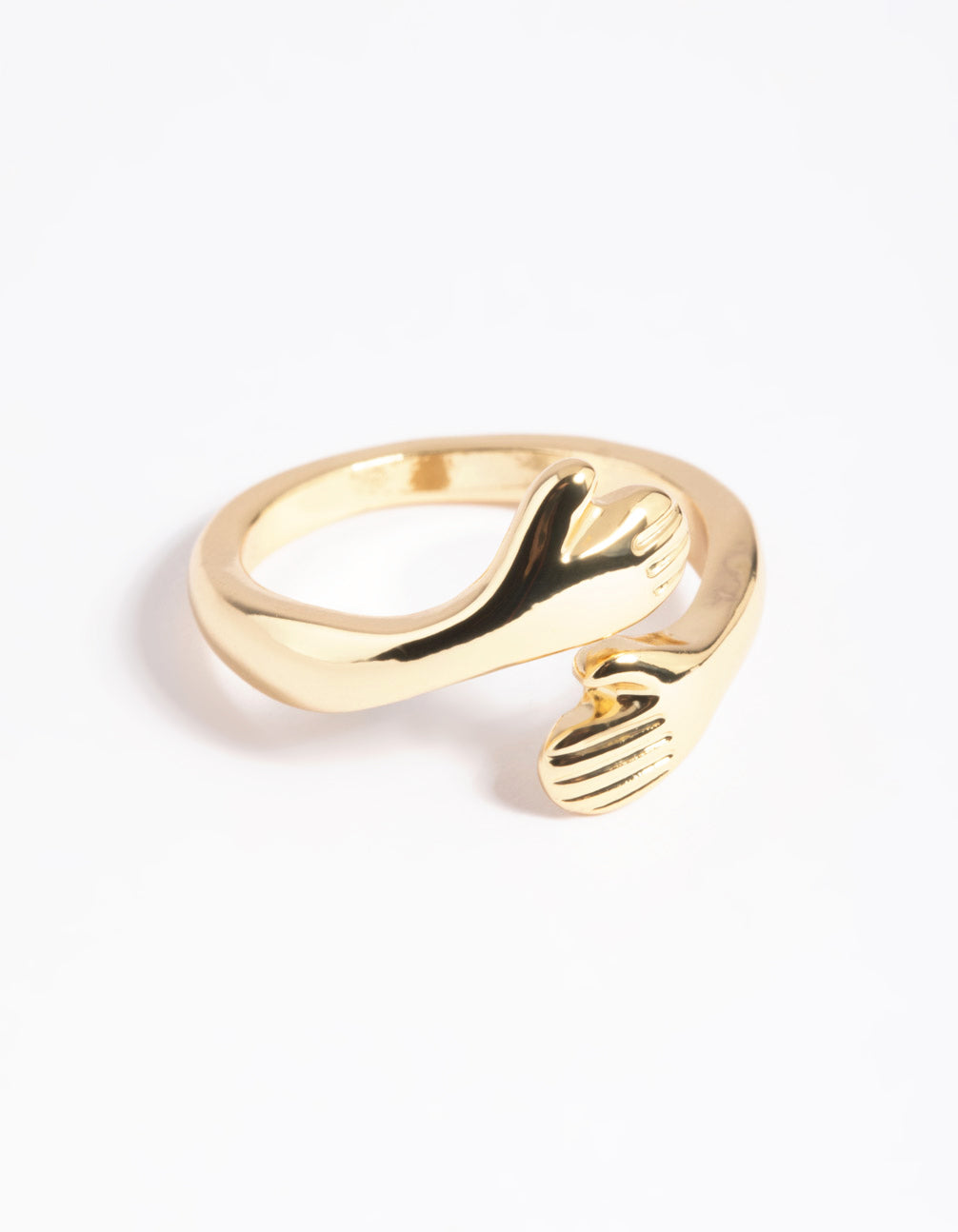 Gold Plated Hug Hands Ring