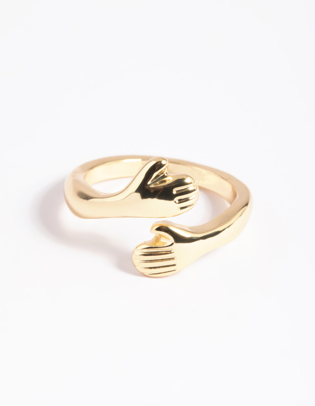 Gold Plated Hug Hands Ring