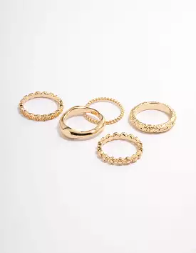 Gold Plated Mixed Ring Set